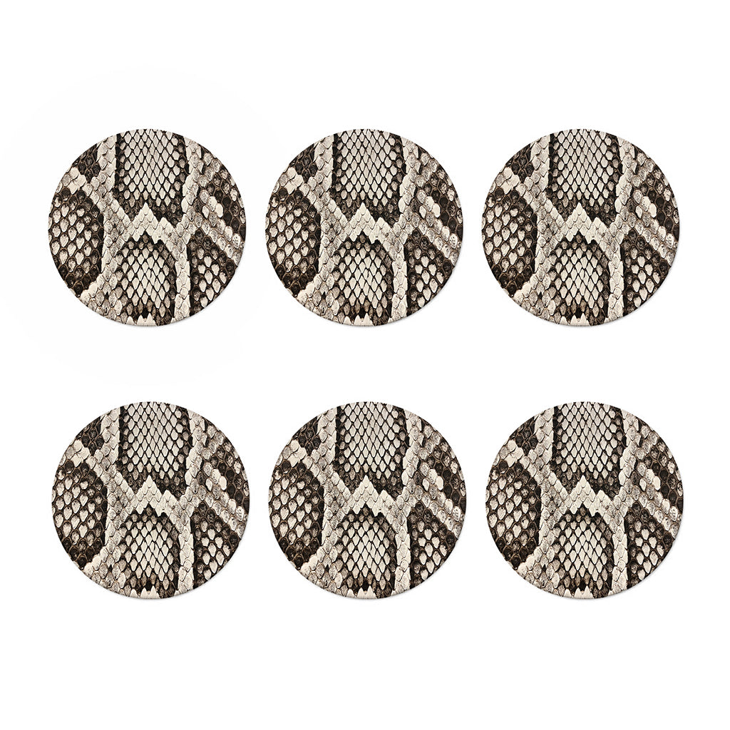 Beige Snakeskin Print Coaster Set