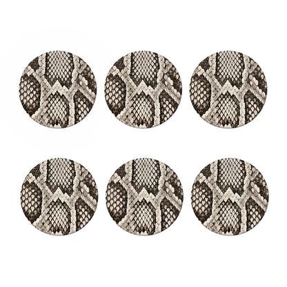 Beige Snakeskin Print Coaster Set