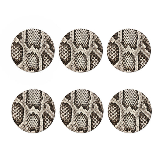 Beige Snakeskin Print Coaster Set