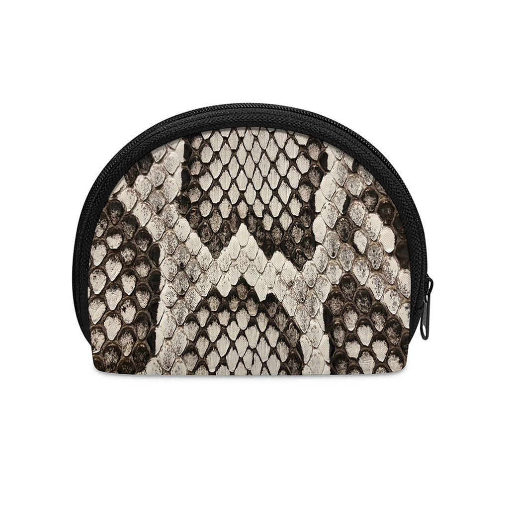 Beige Snakeskin Print Coin Purse