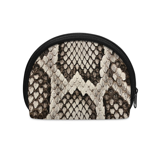 Beige Snakeskin Print Coin Purse