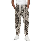Beige Snakeskin Print Cotton Pants