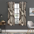 Beige Snakeskin Print Grommet Curtain Panels