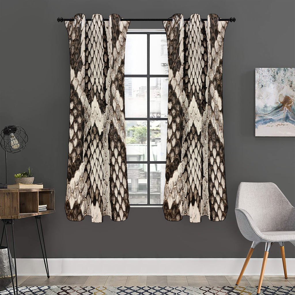 Beige Snakeskin Print Curtain