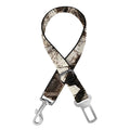 Beige Snakeskin Print Dog Seat Belt