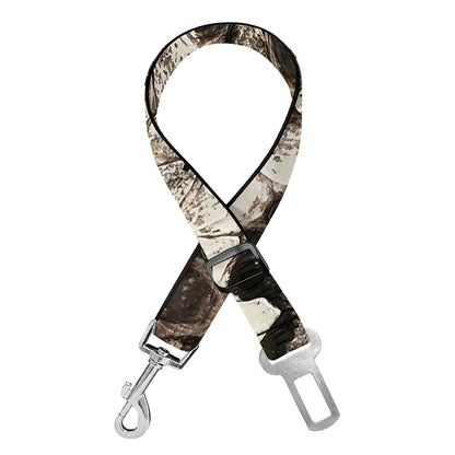 Beige Snakeskin Print Dog Seat Belt