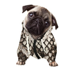 Beige Snakeskin Print Dog Zip Up Hoodie