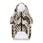 Beige Snakeskin Print Dog Zip Up Hoodie