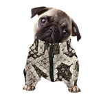 Beige Snakeskin Print Dog Zip Up Jacket