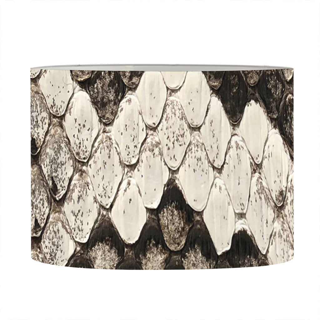 Beige Snakeskin Print Drum Lamp Shade