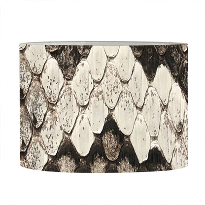 Beige Snakeskin Print Drum Lamp Shade