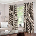 Beige Snakeskin Print Extra Wide Grommet Curtains