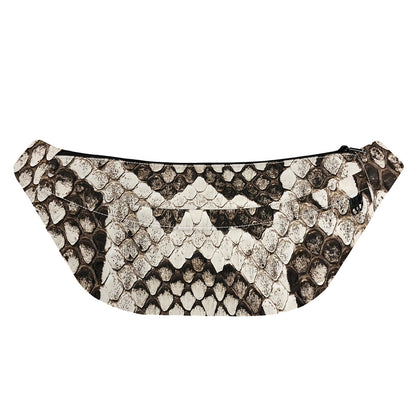 Beige Snakeskin Print Fanny Pack