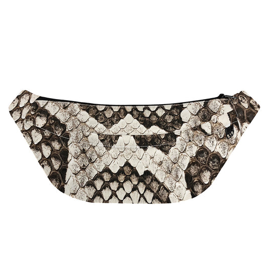 Beige Snakeskin Print Fanny Pack