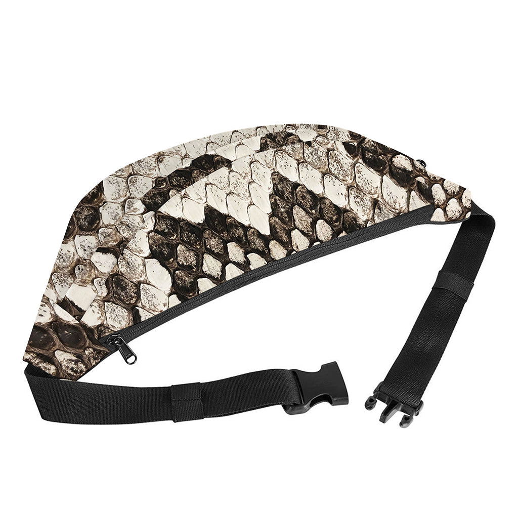 Beige Snakeskin Print Fanny Pack