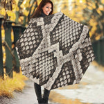 Beige Snakeskin Print Foldable Umbrella