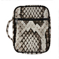 Beige Snakeskin Print Front Pocket Bible Bag