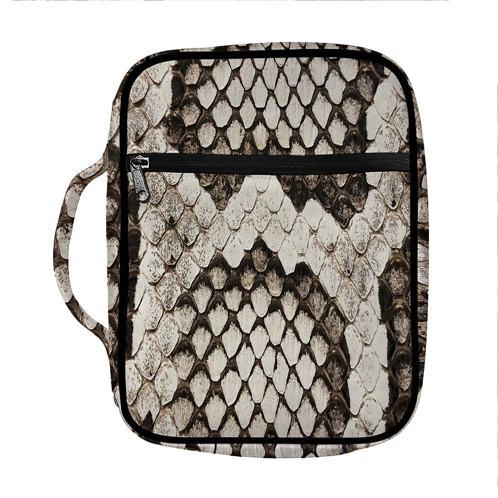 Beige Snakeskin Print Front Pocket Bible Bag