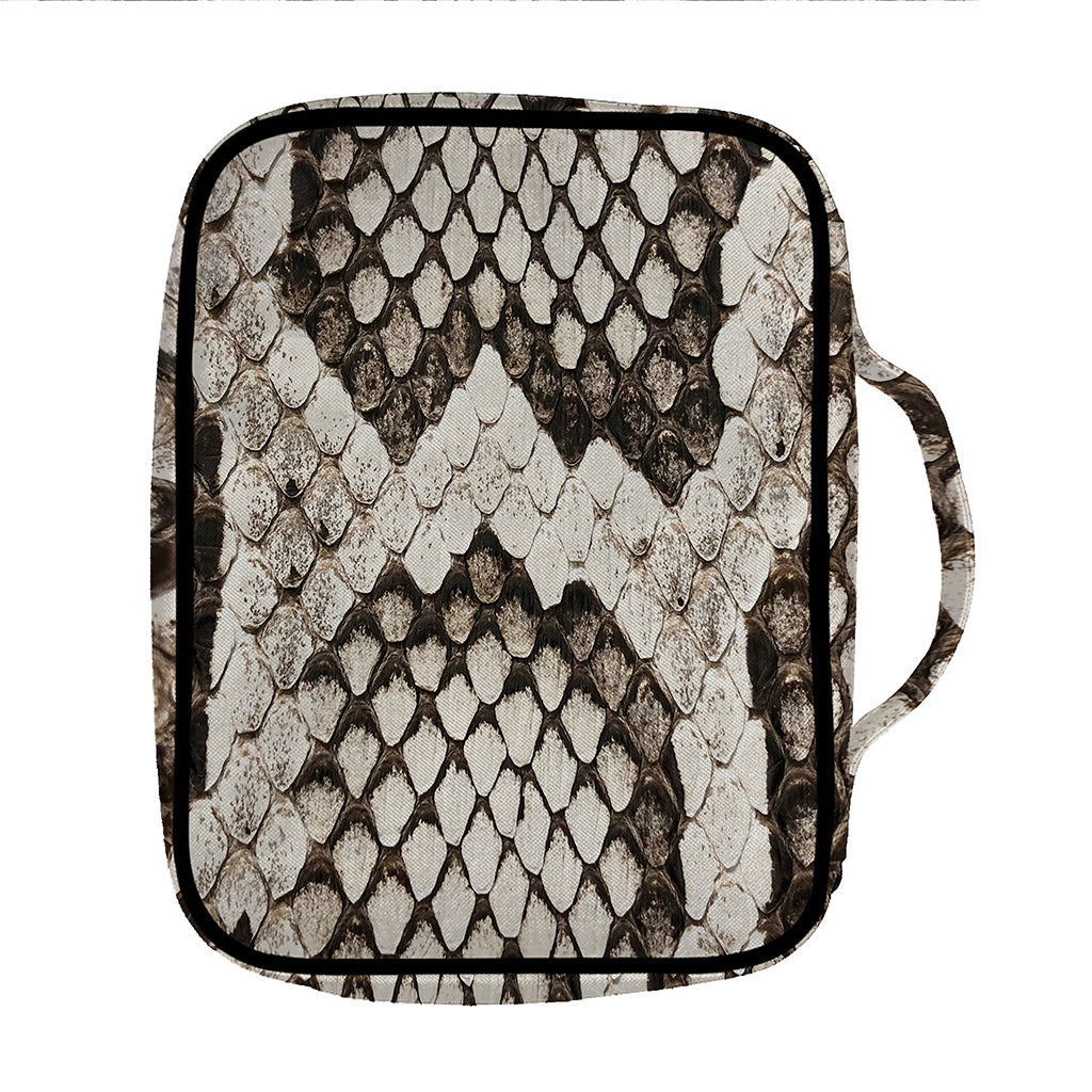 Beige Snakeskin Print Front Pocket Bible Bag