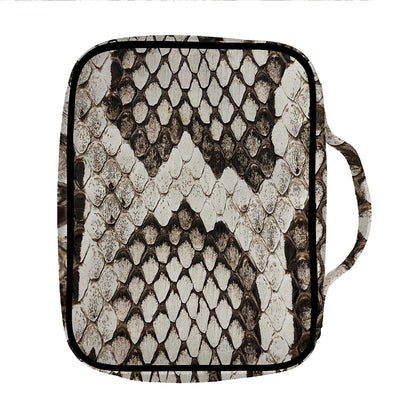Beige Snakeskin Print Front Pocket Bible Bag