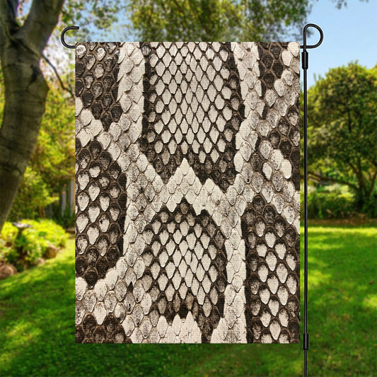 Beige Snakeskin Print Garden Flag