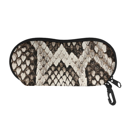 Beige Snakeskin Print Glasses Case