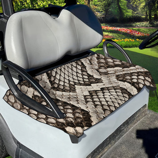 Beige Snakeskin Print Golf Cart Seat Cover