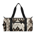 Beige Snakeskin Print Gym Bag