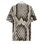 Beige Snakeskin Print Hawaiian Shirt