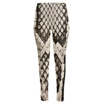 Beige Snakeskin Print High-Waisted Pocket Leggings