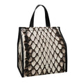 Beige Snakeskin Print Insulated Lunch Tote