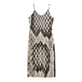 Beige Snakeskin Print Jersey Midi Cami Dress