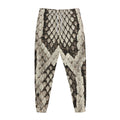 Beige Snakeskin Print Jogger Pants
