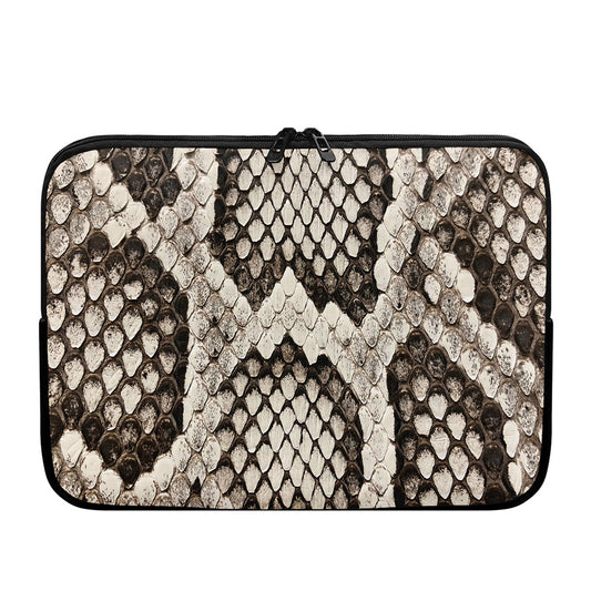Beige Snakeskin Print Laptop Sleeve
