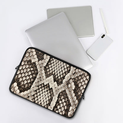 Beige Snakeskin Print Laptop Sleeve