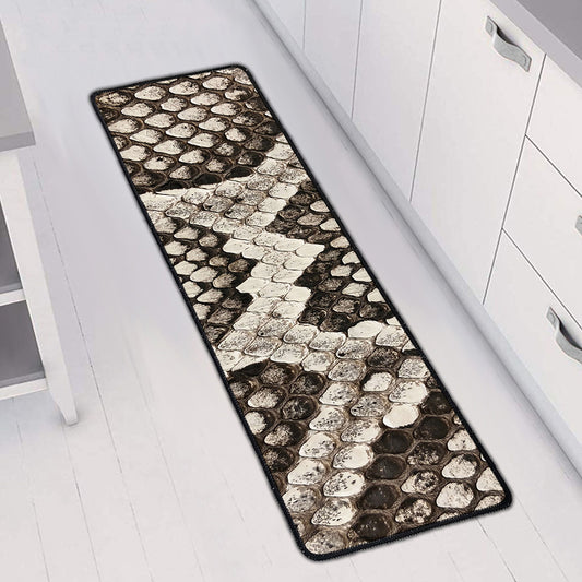 Beige Snakeskin Print Long Kitchen Mat