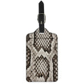 Beige Snakeskin Print Luggage Tag