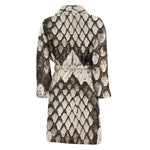 Beige Snakeskin Print Men's Bathrobe