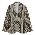 Beige Snakeskin Print Men's Blazer