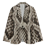 Beige Snakeskin Print Men's Blazer