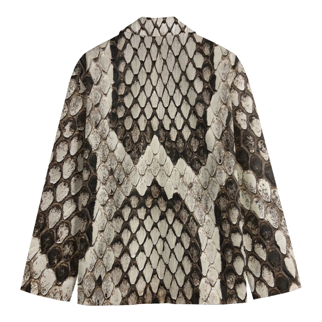 Beige Snakeskin Print Men's Blazer