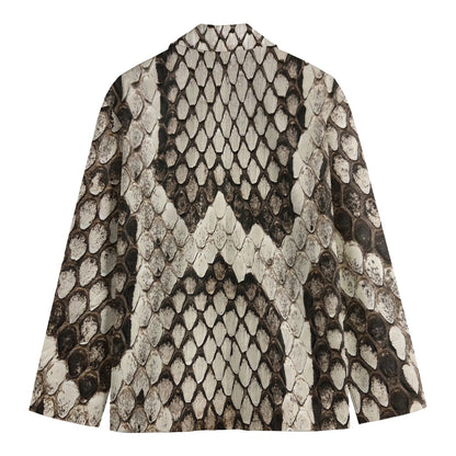 Beige Snakeskin Print Men's Blazer