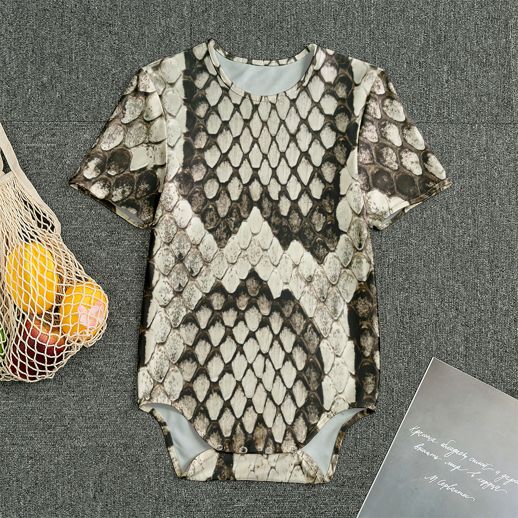 Beige Snakeskin Print Men's Bodysuit