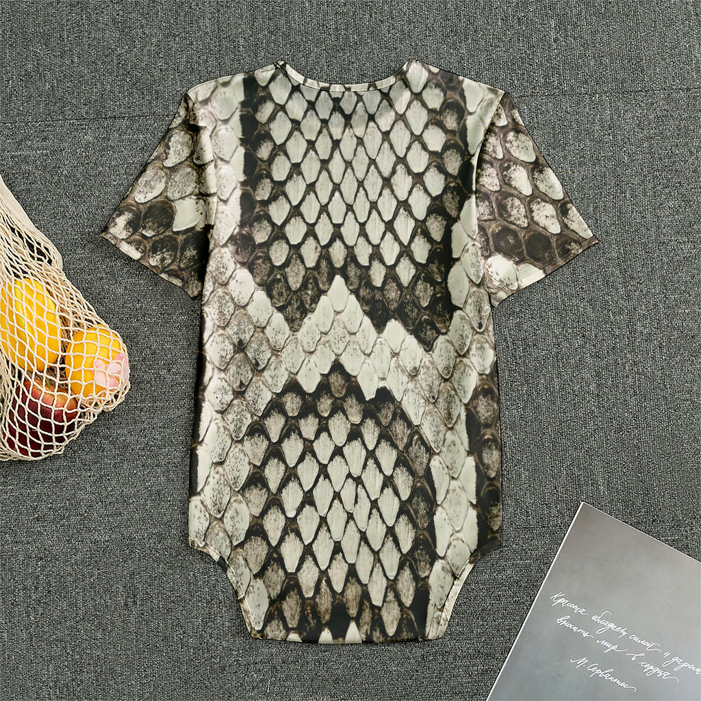 Beige Snakeskin Print Men's Bodysuit