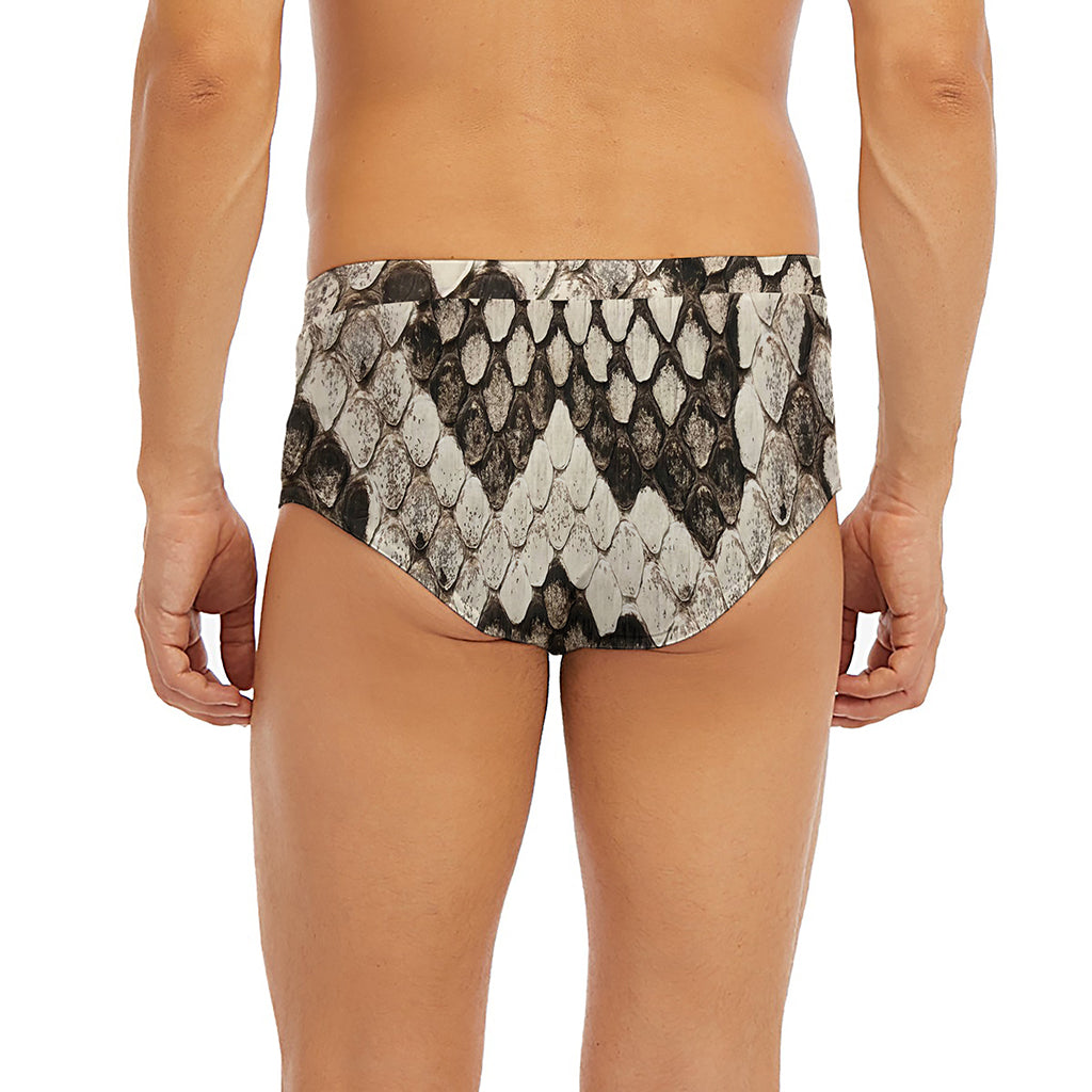 Beige Snakeskin Print Men's Briefs