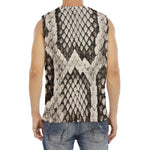 Beige Snakeskin Print Men's Fitness Tank Top