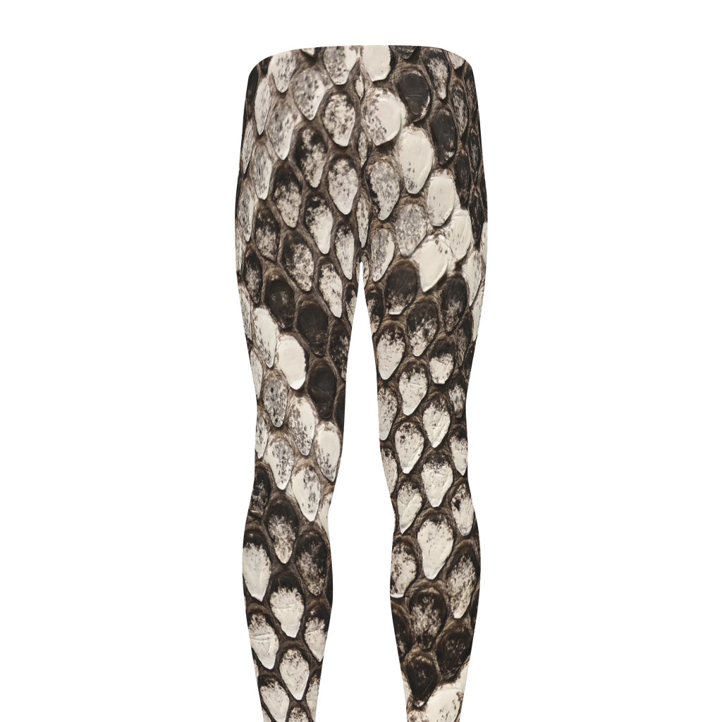 Beige Snakeskin Print Men's leggings