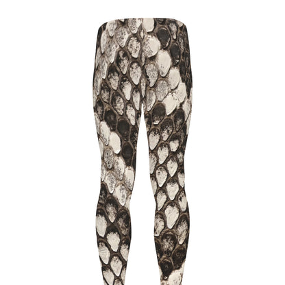 Beige Snakeskin Print Men's leggings