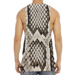 Beige Snakeskin Print Men's Muscle Tank Top