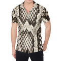 Beige Snakeskin Print Men's Shirt